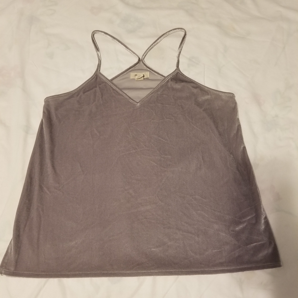 Madewell Top Velvet Gray Women's Size M